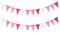 24pcs Pink Pennant Banner, Pre-Strung Imitated Burlap Fabric Triangle Flags Bunting Garland, Pink Hanging Party Decorations for Women